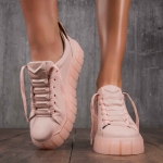 Macaroon Leather Sneakers, Pink Color