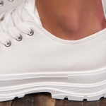 Siena Fabric Sneakers, White Color