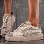Forever Dreaming Graphic Sneakers, Beige Color