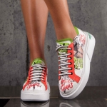 Brainstorm Graphic Sneakers, White Color