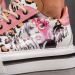 Pop Art Graphic Sneakers, White Color