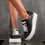 Metaphore Leather Sneakers, Black Color