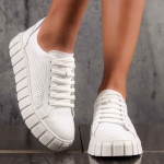 Metaphore Leather Sneakers, White Color