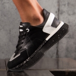 Tokyo Leather Sneakers, Black Color