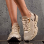 Impression Sneakers, Beige Color
