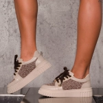 Figures Sneakers, Beige Color