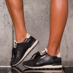 Feather Sneakers, Black Color