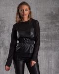 In The End Belted Top, Black Color
