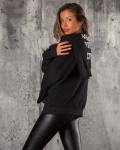 Lava Sweatshirt With Layered Effect, Black Color