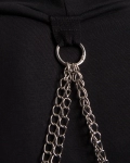 Egoist Sweatshirt With Chain Accent, Black Color