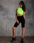 Ice Cream Ribbed Crop Top, Black Color