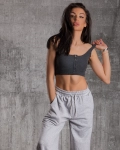 Santa Monica Cropped Tank Top, Grey Color