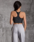 Santa Monica Cropped Tank Top, Grey Color