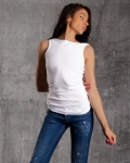 Mercury Ribbed Tank Top, White Color