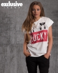 Lucky T-Shirt With Glitter, White Color