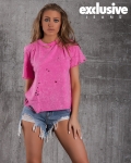 Porte Distressed T-Shirt, Pink Color
