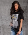Elegancia T-Shirt With Tulle, White Color