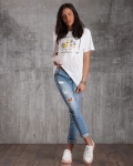 Elegancia T-Shirt With Tulle, White Color