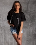 Status Distressed Top, Black Color