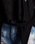Status Distressed Top, Black Color