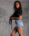 Status Distressed Top, Black Color