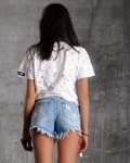 Status Distressed Top, Black Color