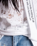 Status Distressed Top, Black Color