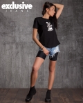 Annie T-Shirt With Rhinestones, Black Color