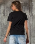 Alaia T-Shirt with Rhinestones, Black Color