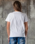 Alaia T-Shirt with Rhinestones, White Color