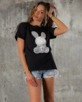 Bunny Love T-Shirt, Black Color