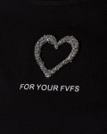 Diamond Heart T-Shirt, Black Color