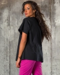 Pearl Rose T-Shirt, Black Color