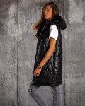 Yasmin Faux Leather Vest, Black Color