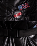 America Long Vest With A Belt, Black Color