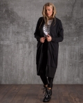 New Age Long Graphic Cardigan, Black Color