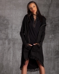 Ambition Spring/Fall Cardigan With Lace Trim, Black Color