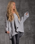 Olean Sweater With Pockets, Grey Color