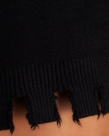 Addison Distressed Sweater, Black Color