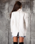 Dreamer Blazer With Back Accent, White Color