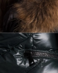 Polar Long Winter Jacket With Fur Trim, Black Color