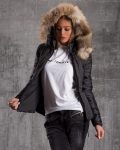 Winter Jacket With Real Fur, Black Color