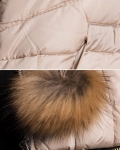 Obsession Jacket With Real Fur Pom Poms, Black Color