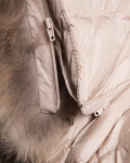 Obsession Jacket With Real Fur Pom Poms, Beige Color
