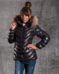 Below Zero Padded Jacket With Real Fur Trim, Yellow Color