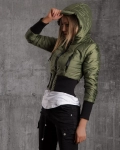 Emily Hooded Jacket, Green Color