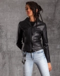 Interfusion Faux Leather Jacket, Black Color