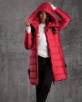 Vision Long Padded Jacket, Red Color