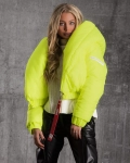 Neon Light Puffy Jacket, Yellow Color