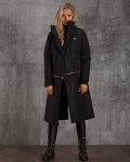 Avalon Two-Fabric Coat, Black Color